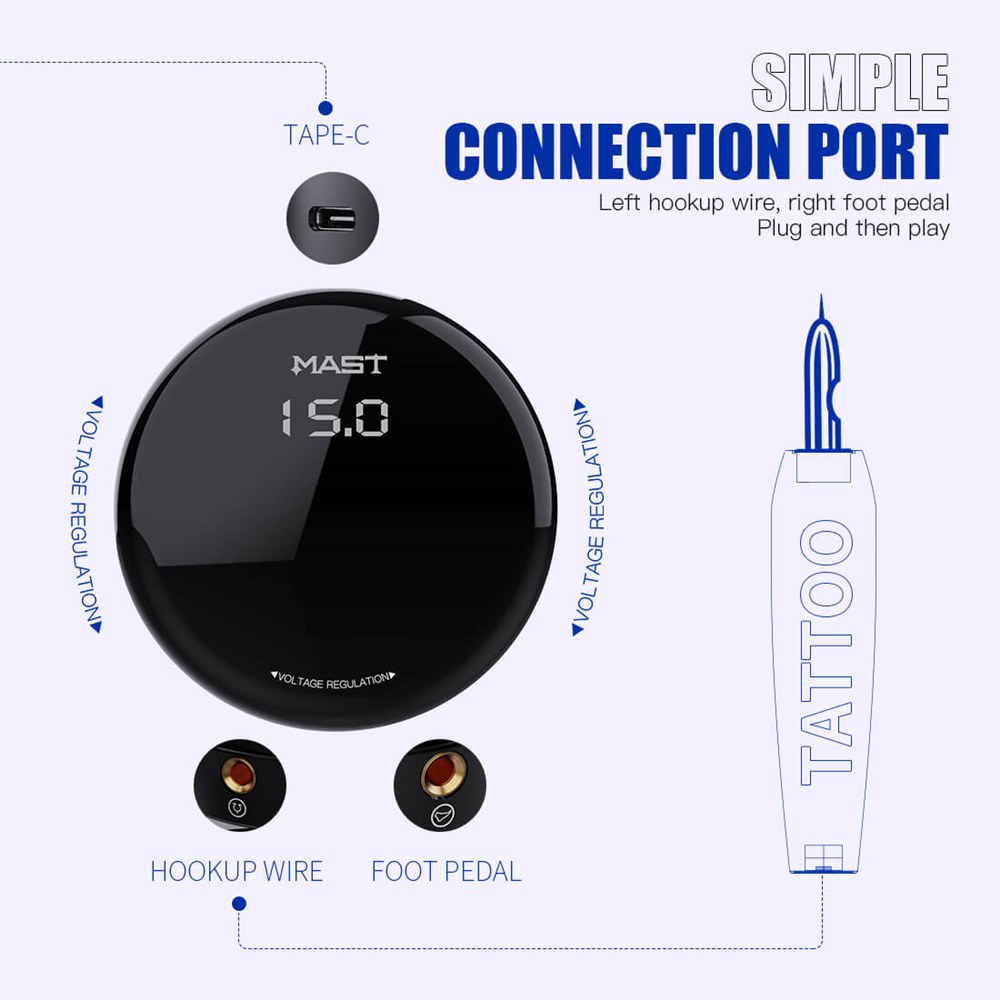 Mast Circle Tattoo Power Supply OLED